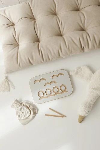 Grafomotorische Tafel - Vögel grau