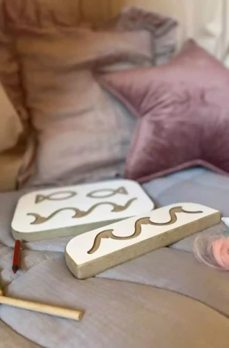 Grafomotorische Tafel weiß Set für Kinder