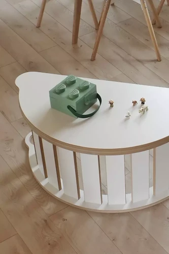 Holzwippe mit Tischplatte weiß